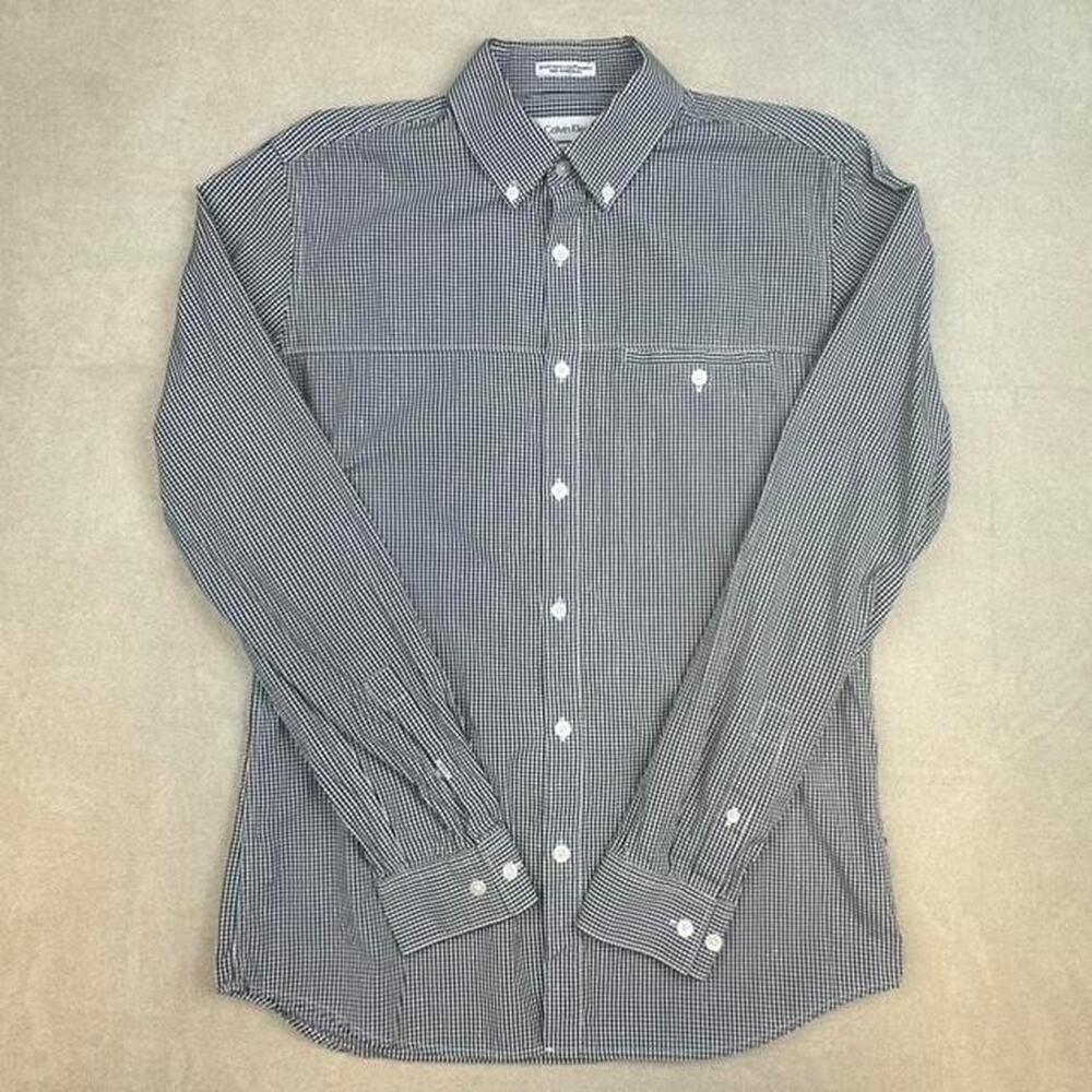 Calvin Klein men’s Slim Fit Checkered long sleeve size S sku A-8-LRS